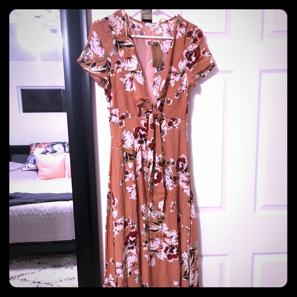Tie front maxi dress